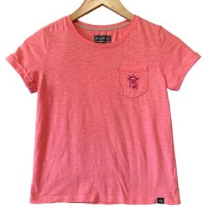 Eddie Bauer Kids Coral Pink Girl PWR Pocket T Shirt Size M 10/12 Cotton Poly